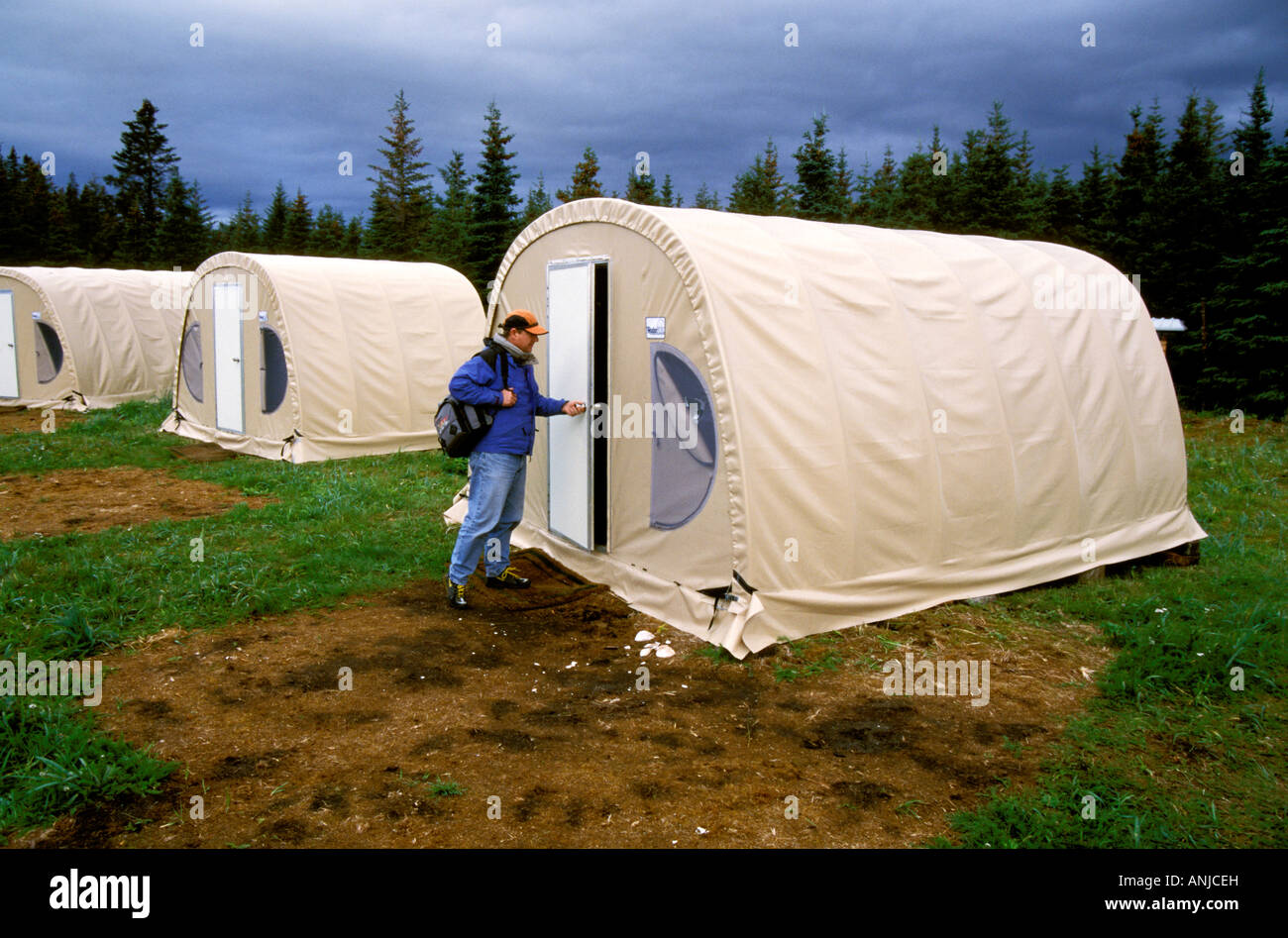 AK Lake Clark National Park Alaska Bear Camp canvas tents outdoor