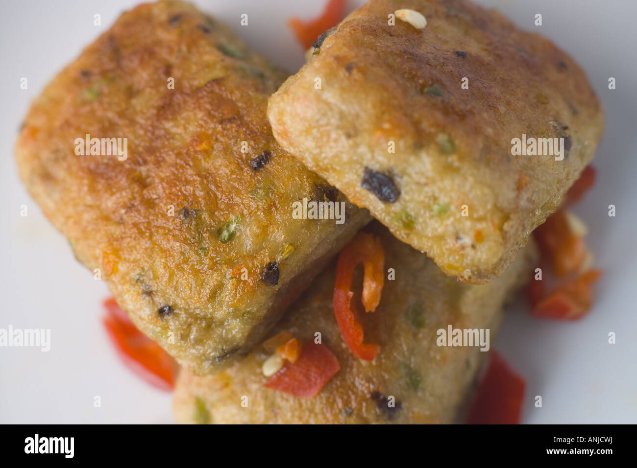 Malaysian deepfried fish cakes Stock Photo Alamy