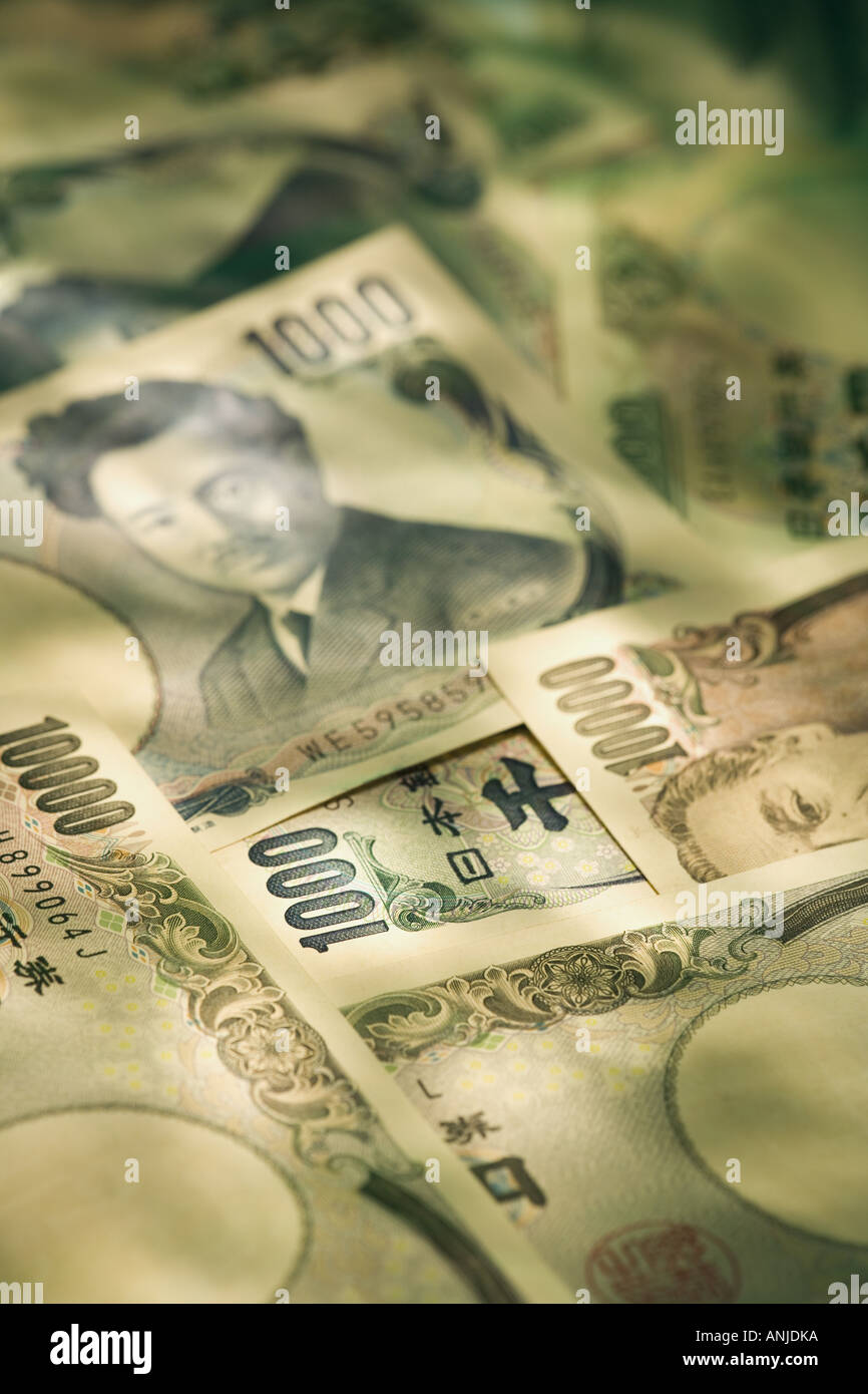 Close up of Japanese Yen Stock Photo