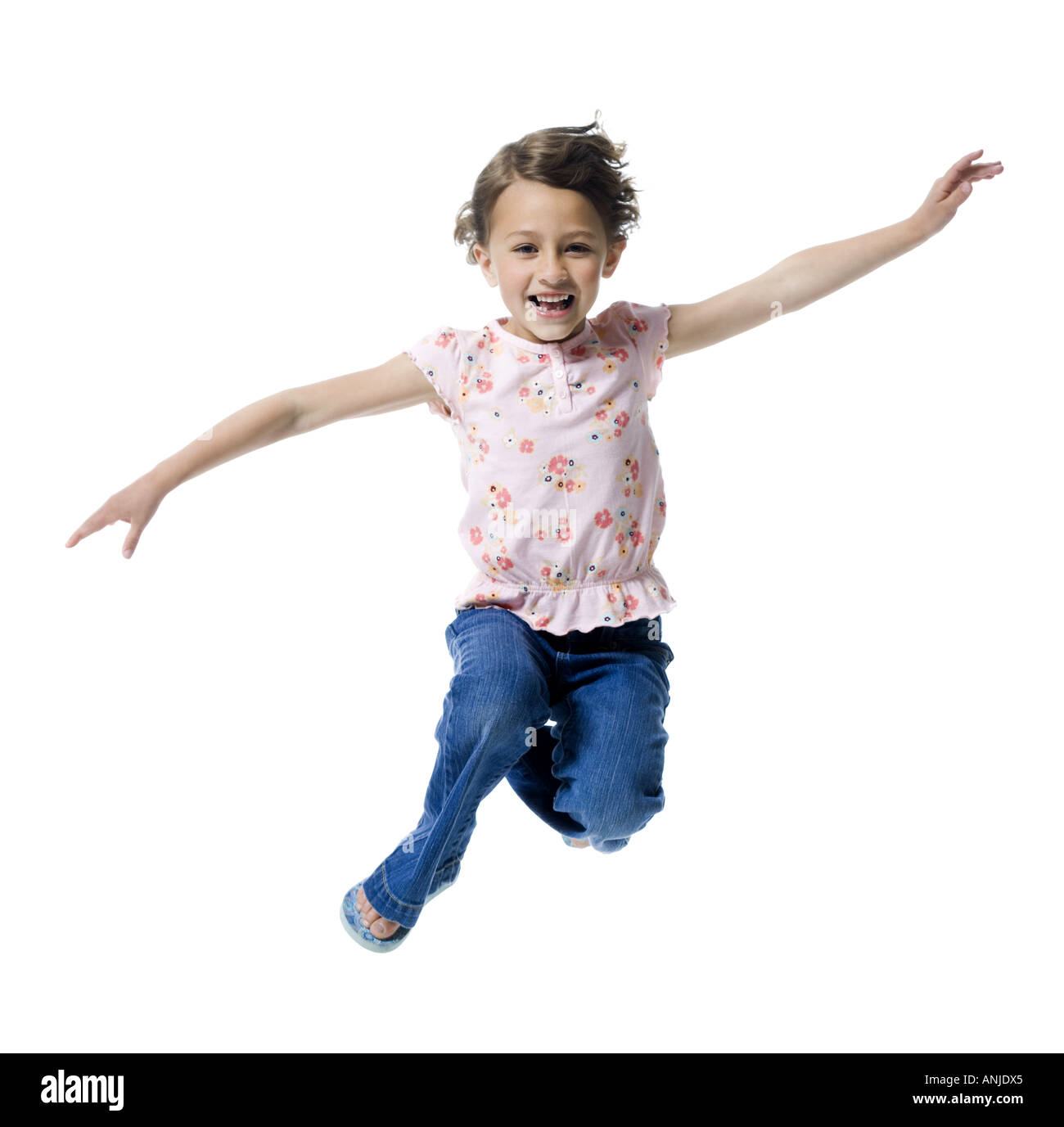 Portrait of a girl jumping Stock Photo