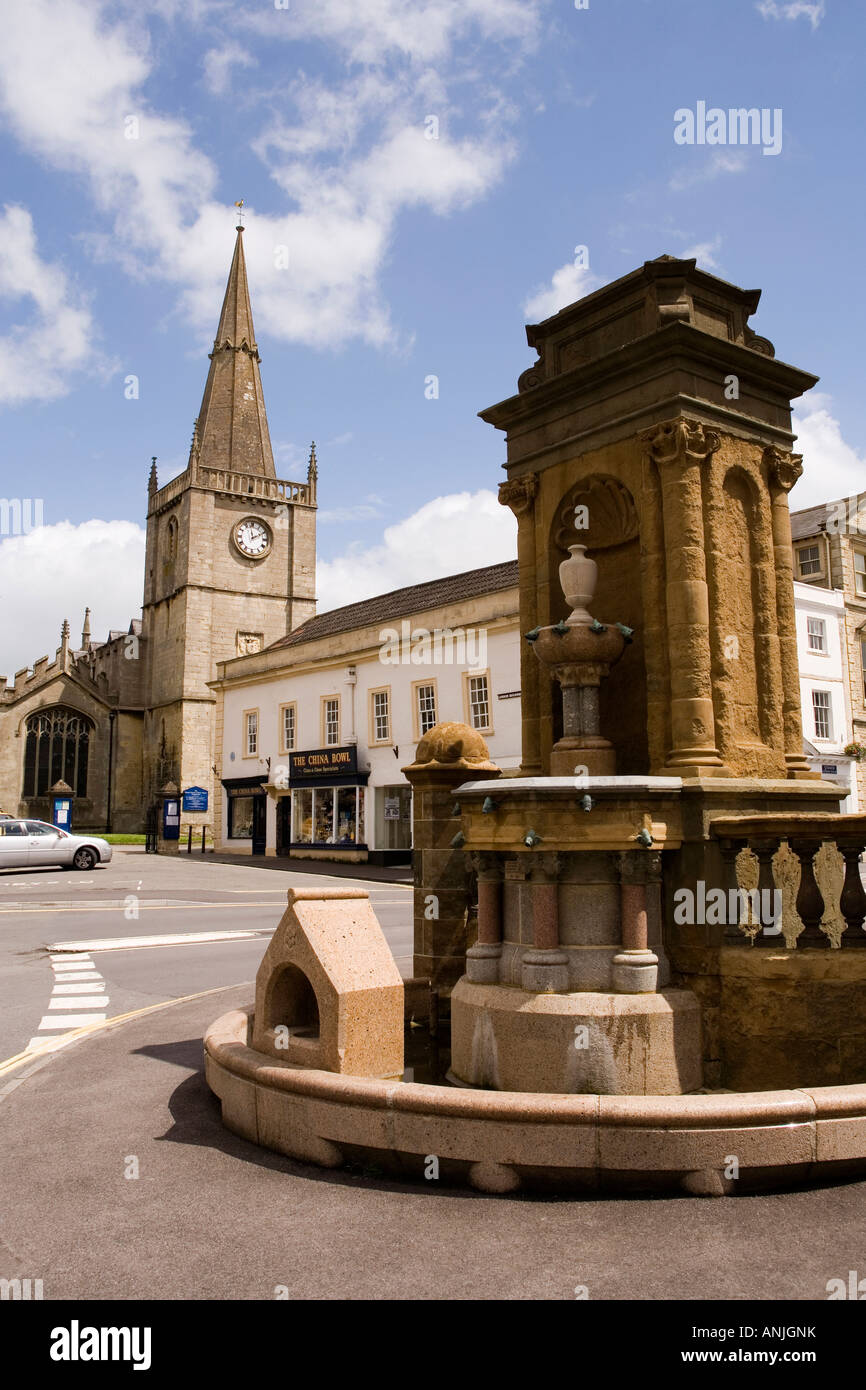 UK Wiltshire Chippenham Market Place St Andrews Church and War Memorial
