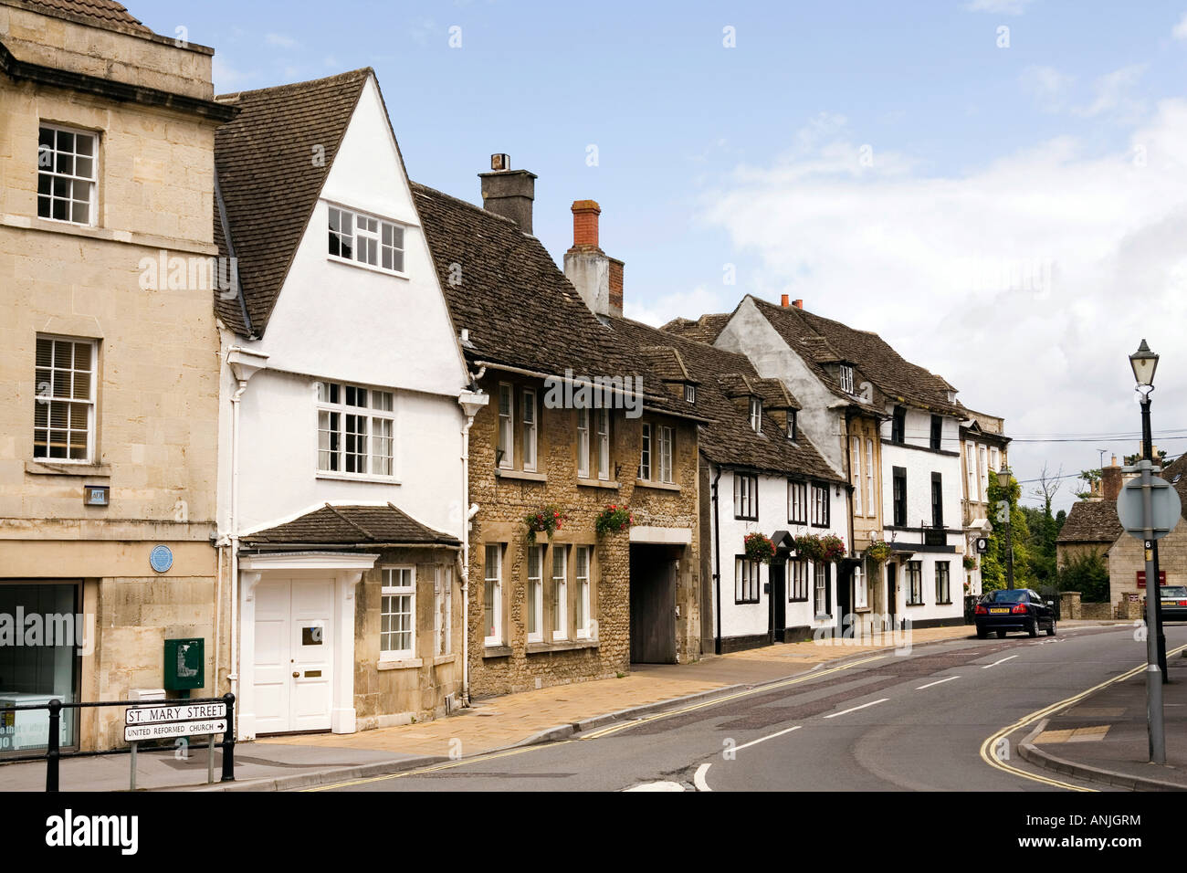 UK Wiltshire Chippenham Historic buildings in St Marys Street Stock