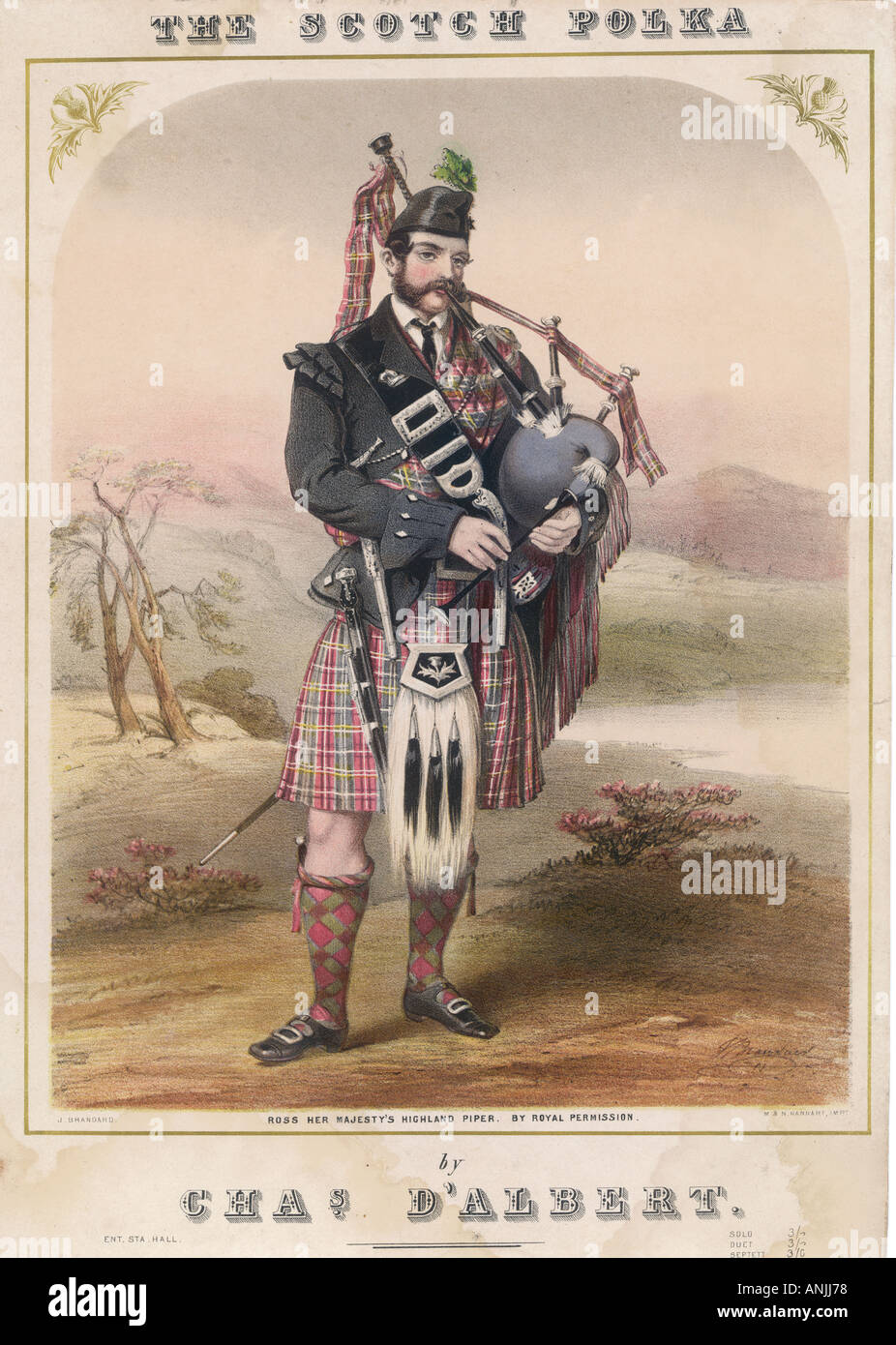 Highland Bagpipe Player Stock Photo Alamy