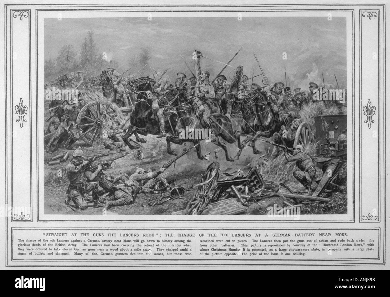 Wwi 1914 Mons Cavalry Stock Photo