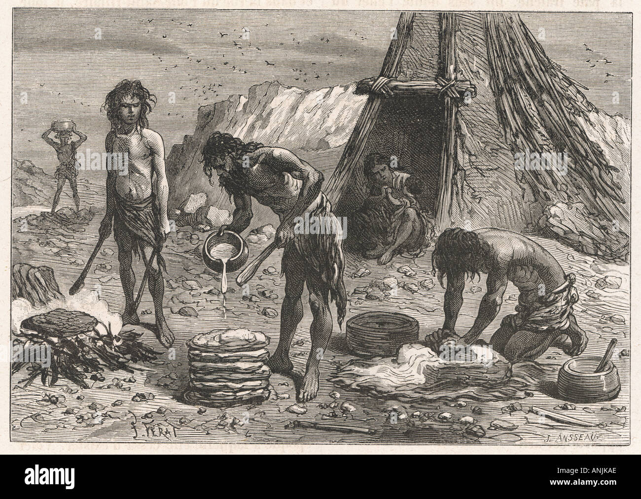 Primitive Bread Making Stock Photo Alamy