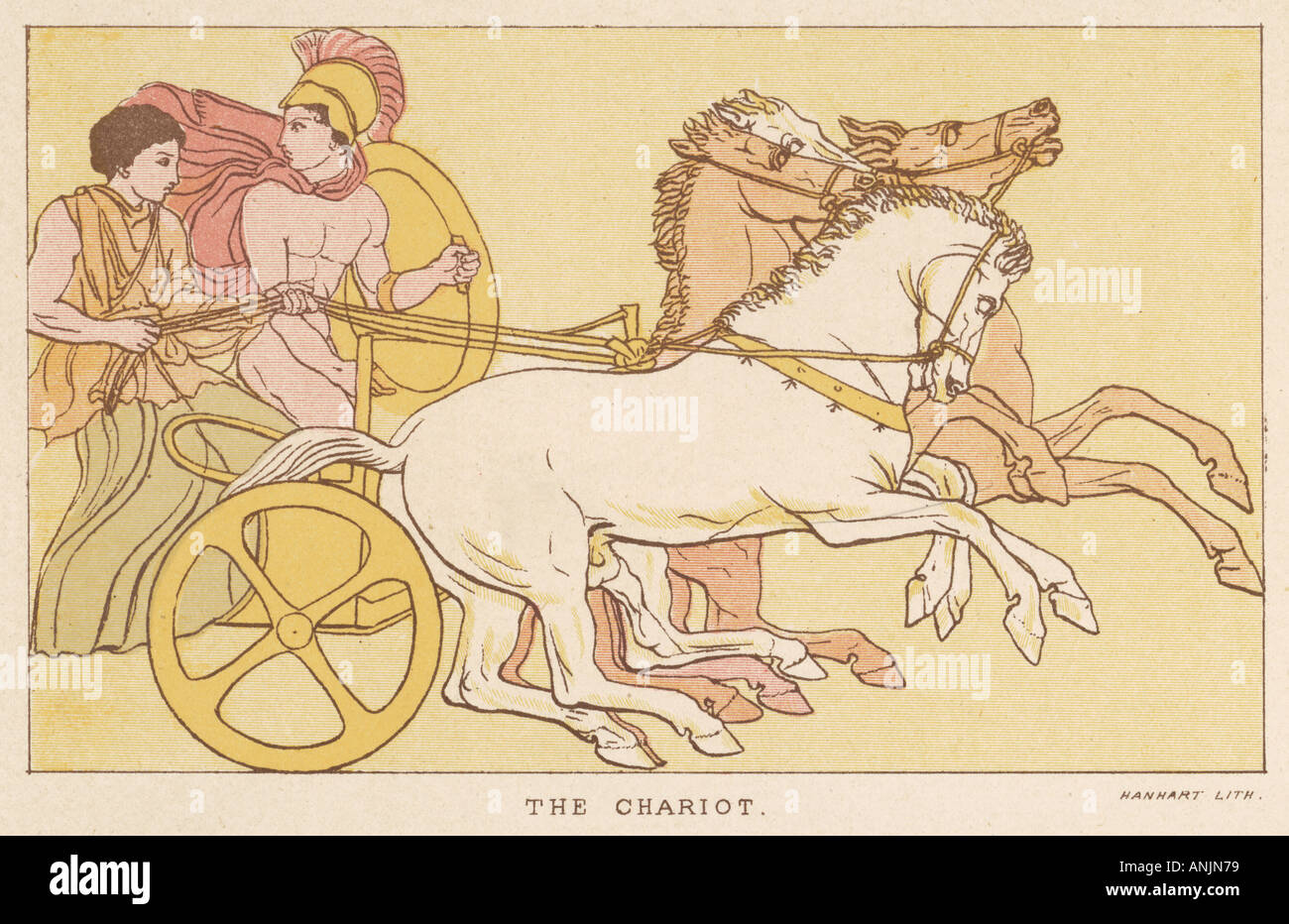 Greek in chariot hires stock photography