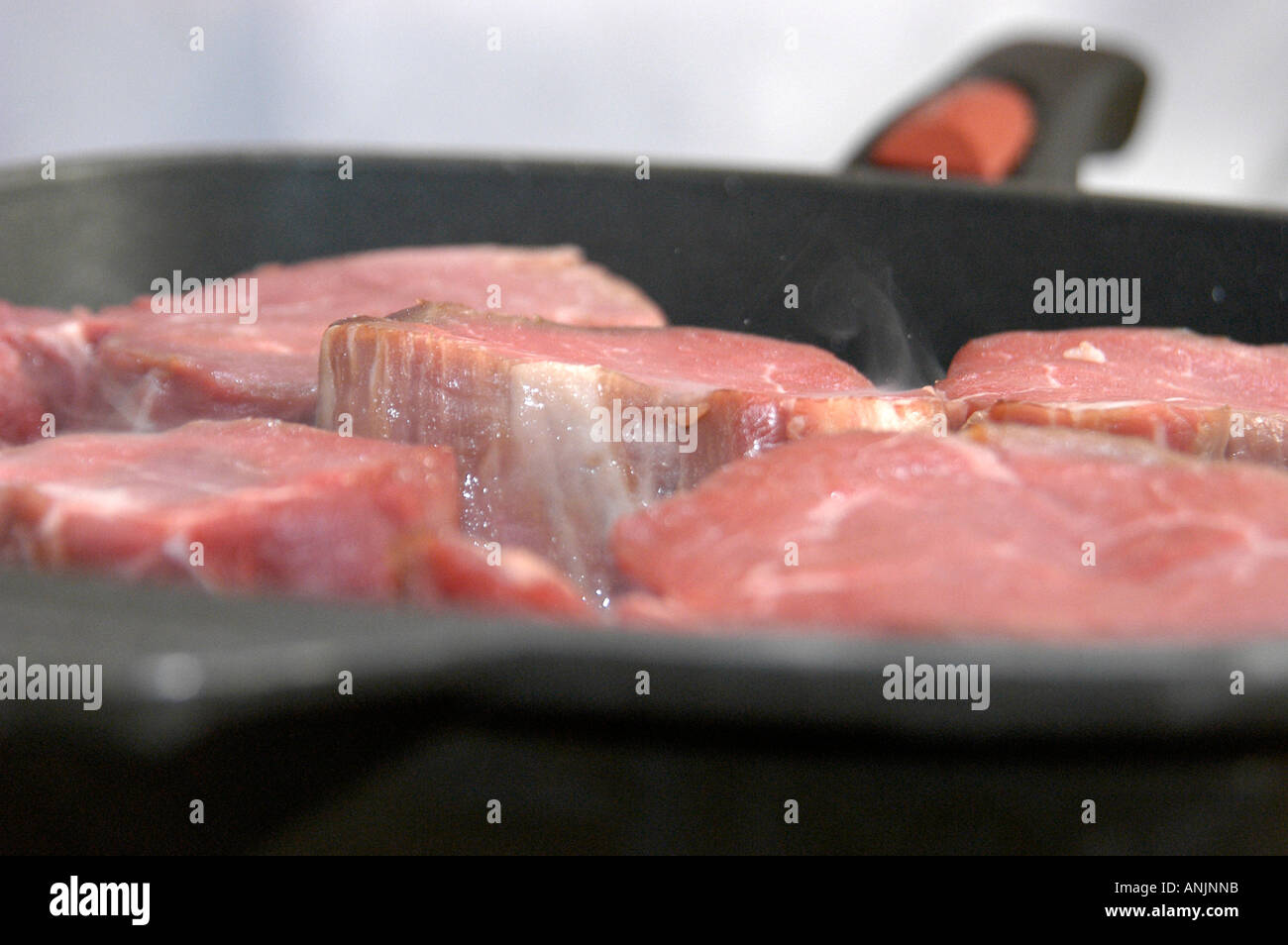 cooking steak fillets Stock Photo Alamy