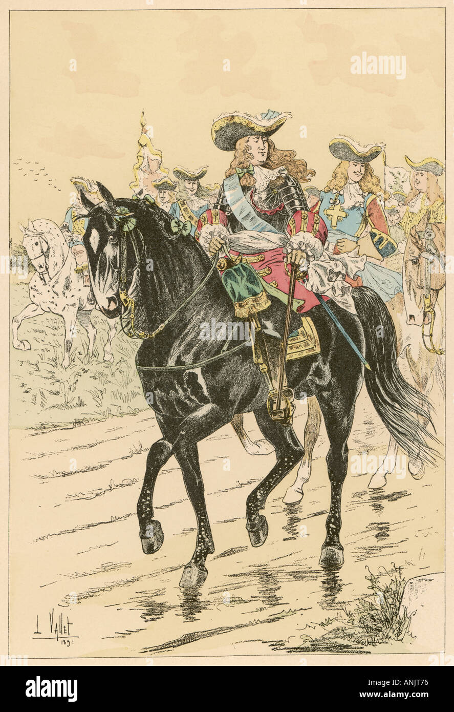 1721 Frenchman On Horse Stock Photo