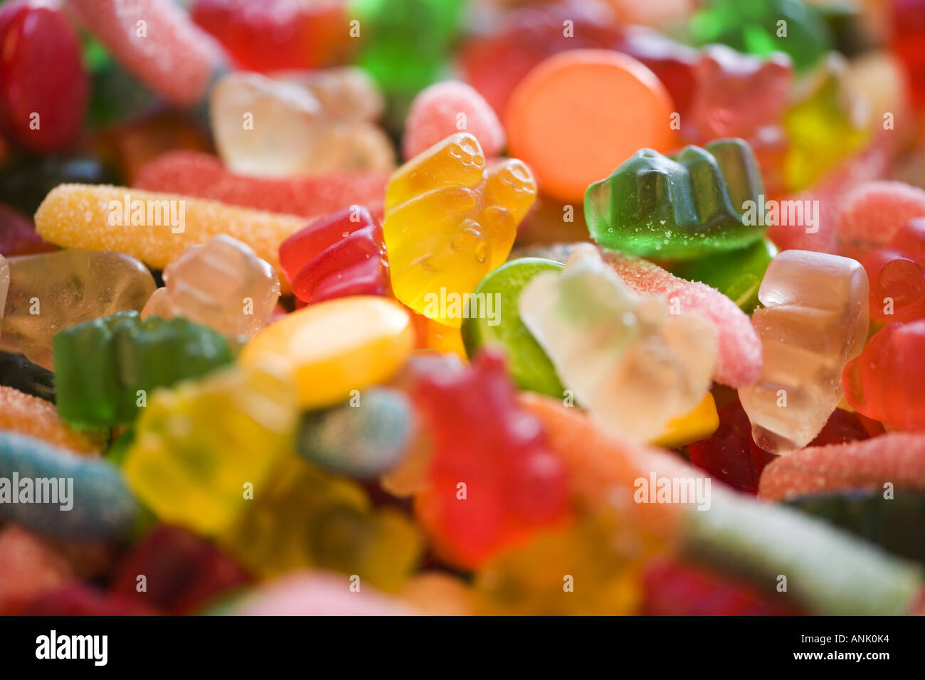 Gummy bears and gummy worms Stock Photo Alamy