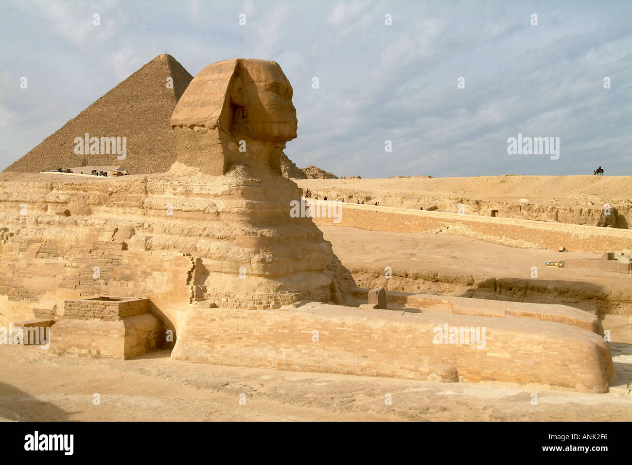 The sphinx and the pyramid of Cheops in Egypt Stock Photo - Alamy