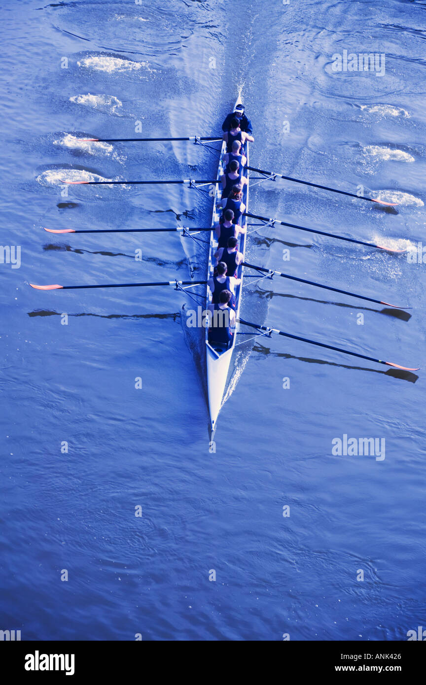 Rowing Team 5 Blue Stock Photo Alamy