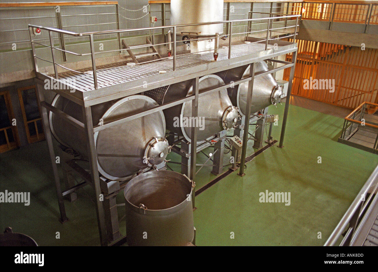 Inside the Oremus winery in Tolcsva, Tokaj very modern wine making