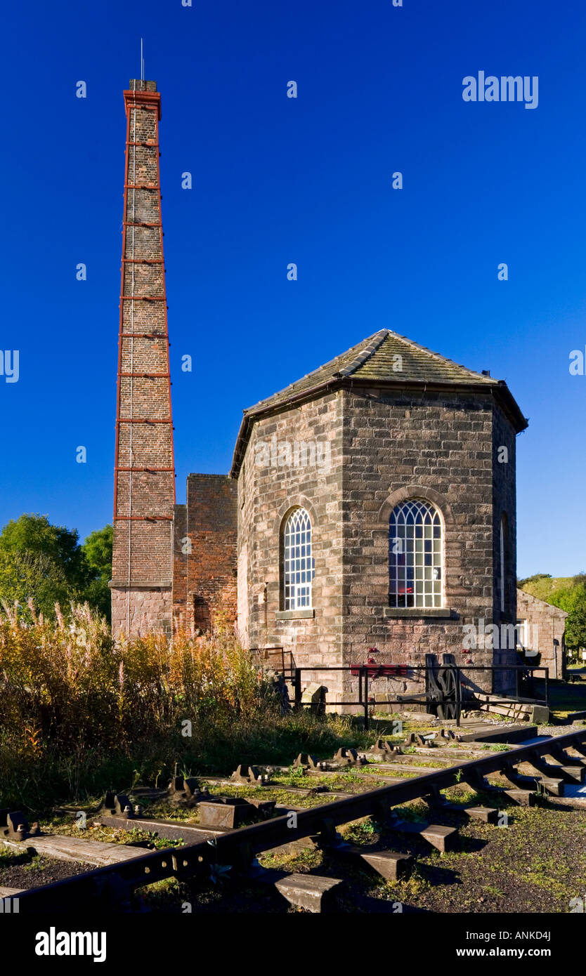 Chimney and steam engine house at Middleton Top on the High Peak Trail