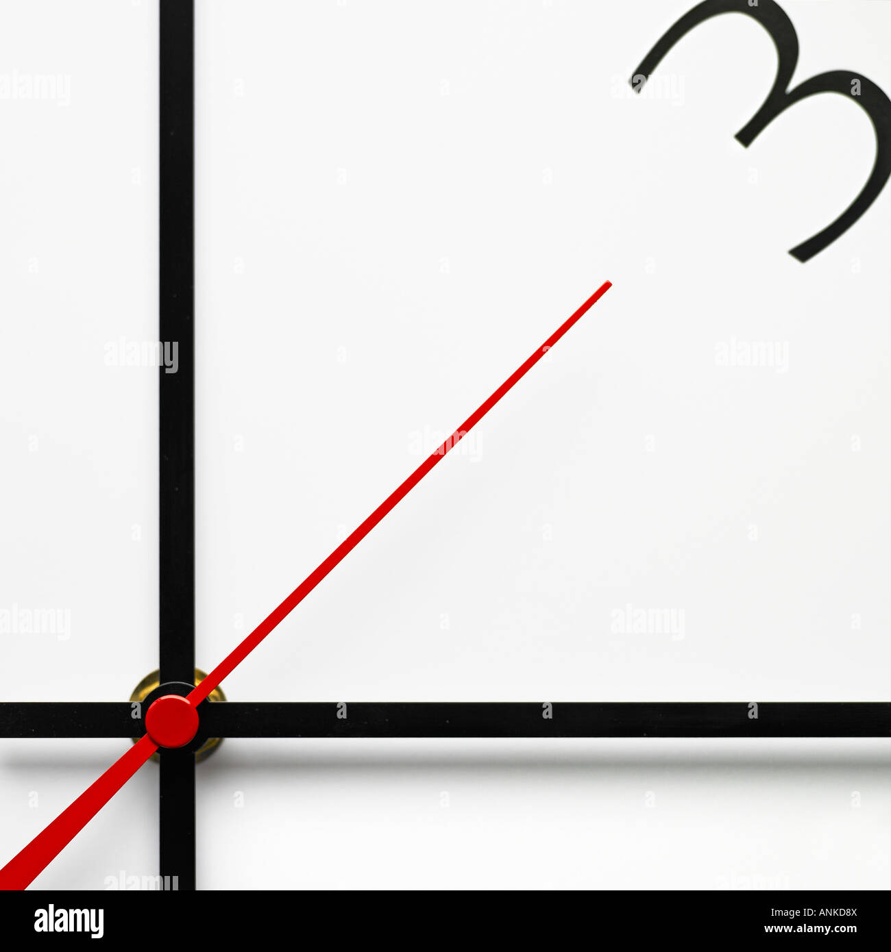 White clock dial with hour, minute and second hands Stock Photo Alamy