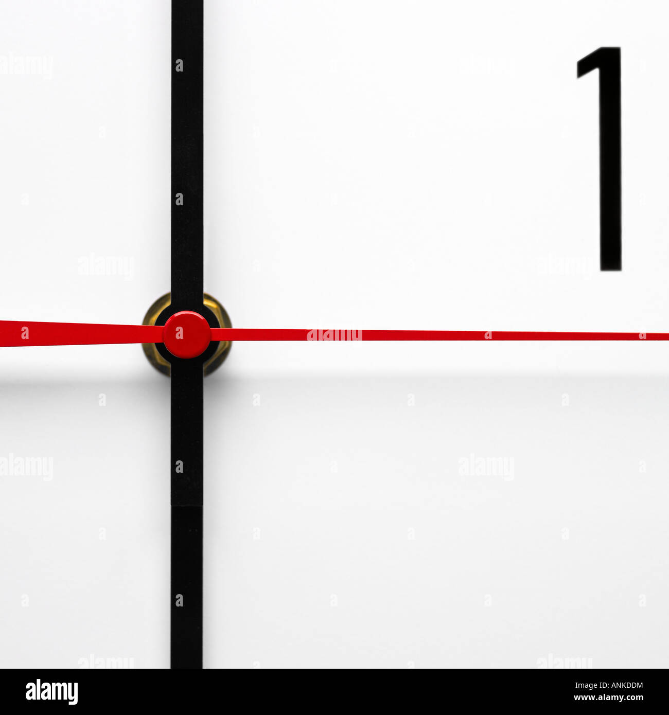 White clock dial with hour, minute and second hands Stock Photo Alamy