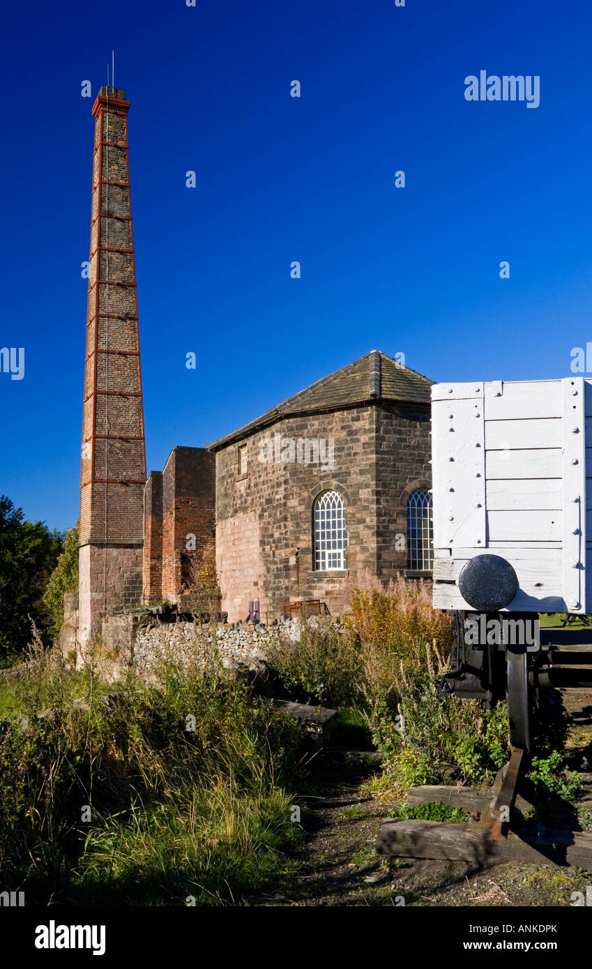Chimney and steam engine house at Middleton Top on the High Peak Trail