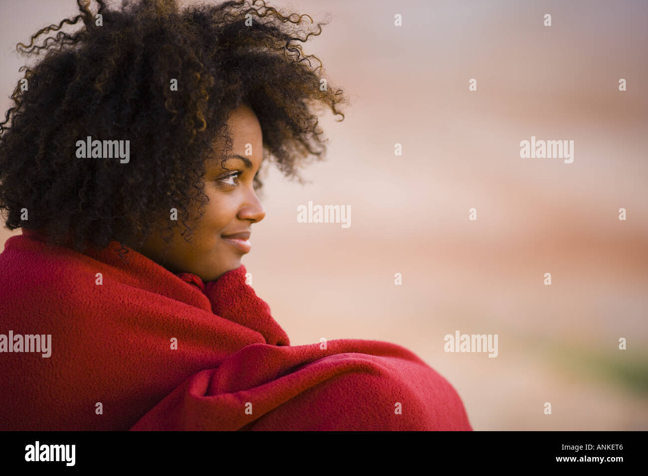 Profile of a young woman wrapped in towel Stock Photo - Alamy