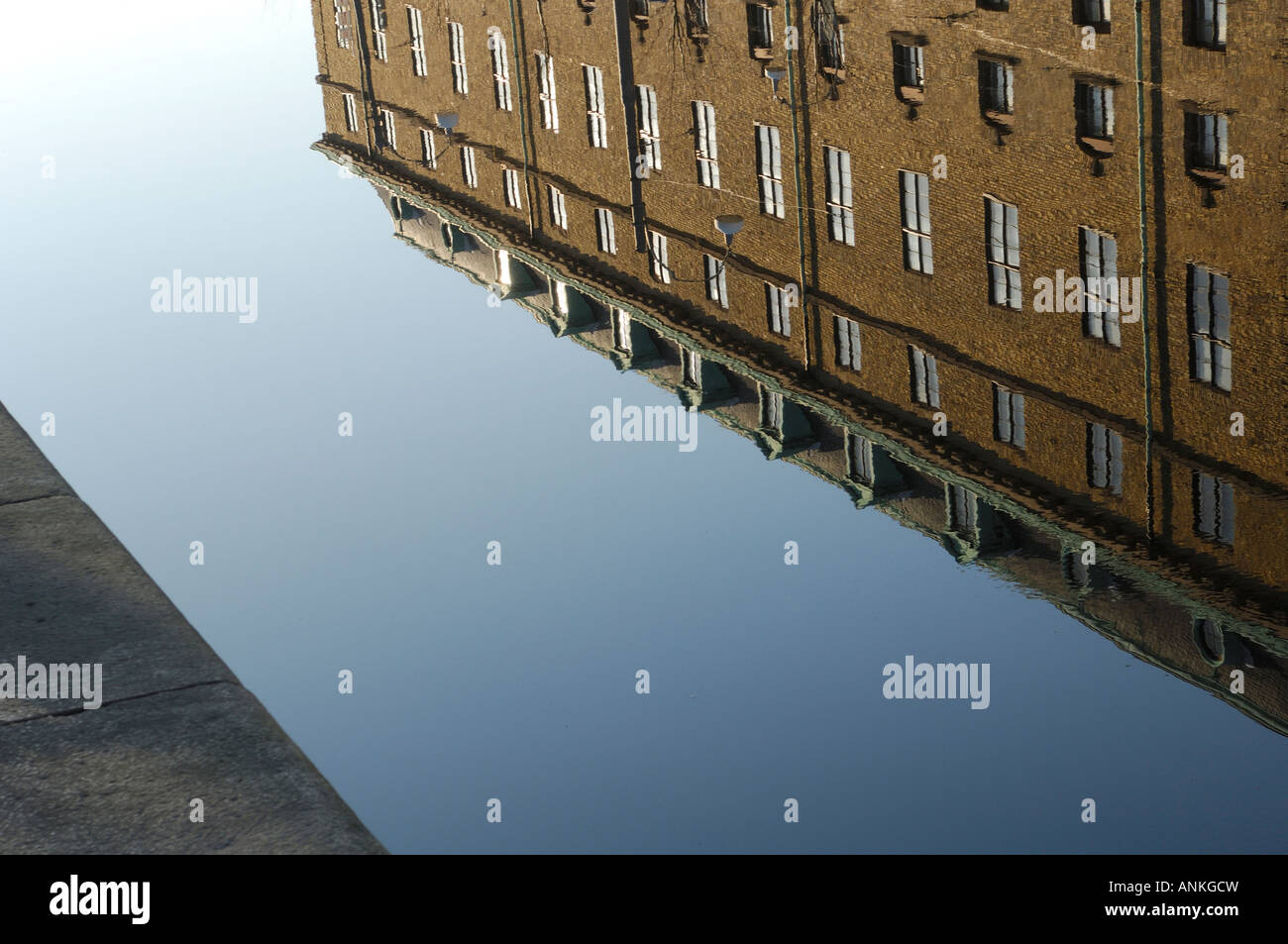 Reflection of building in water, Gothenburg, Sweden Stock Photo