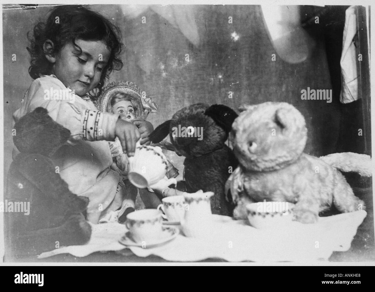 Bear Tea Party 1915 Stock Photo Alamy