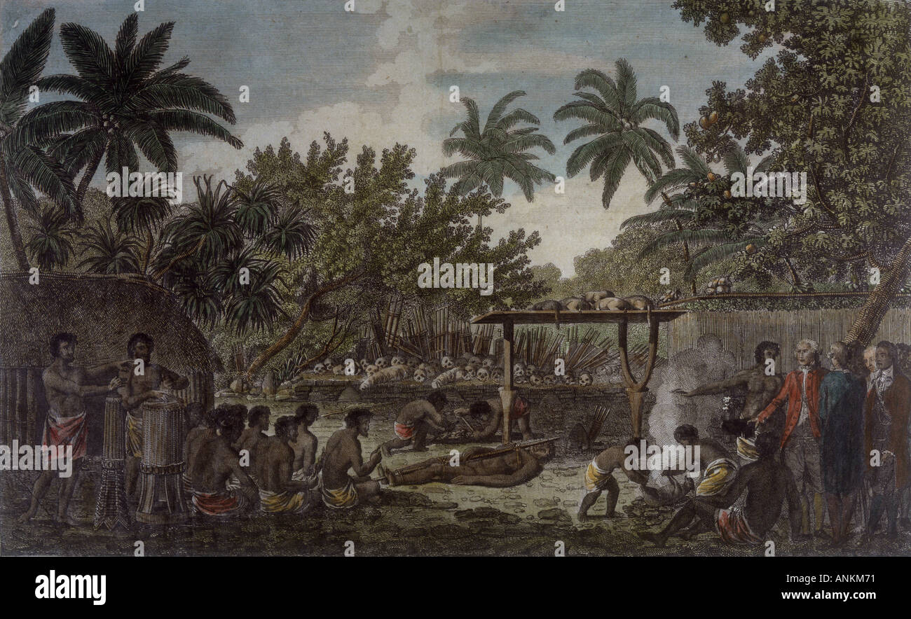 Captain Cook In Tahiti Stock Photo Alamy