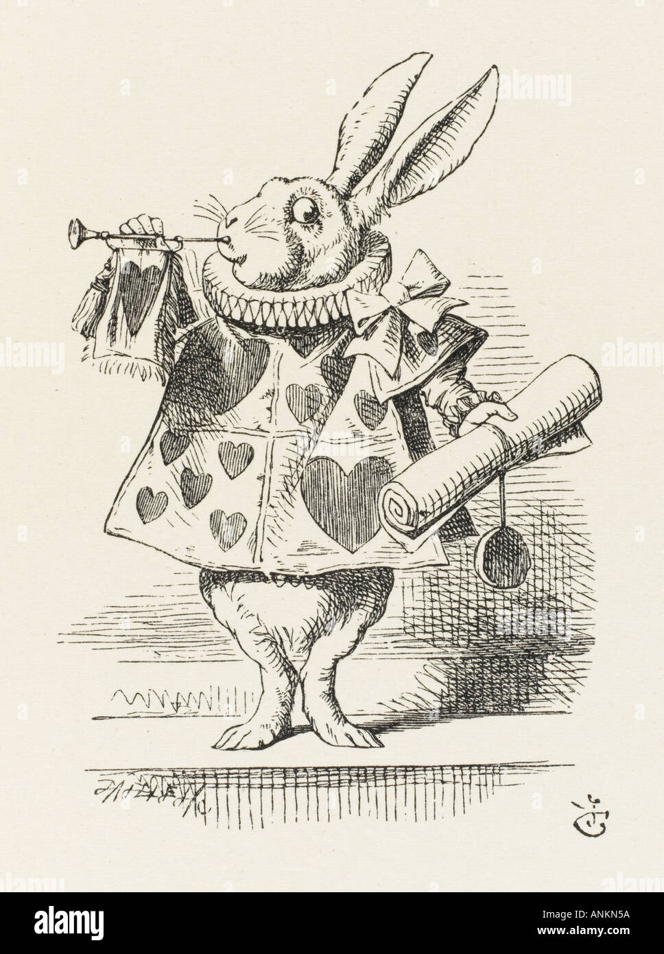 Alice Rabbit As Herald Stock Photo