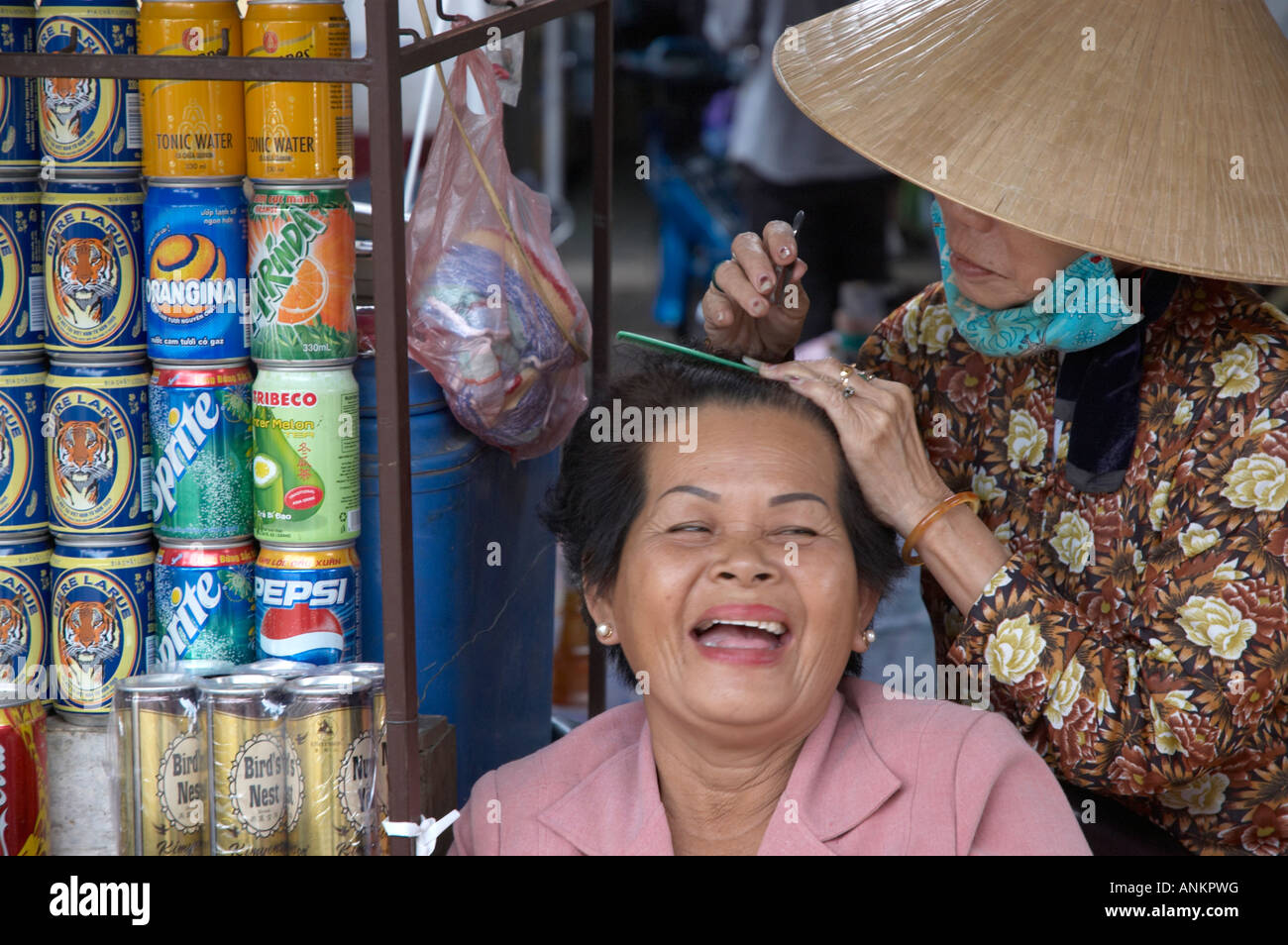 Street Hairdresser, Hoi An, Vietnam Stock Photo Alamy