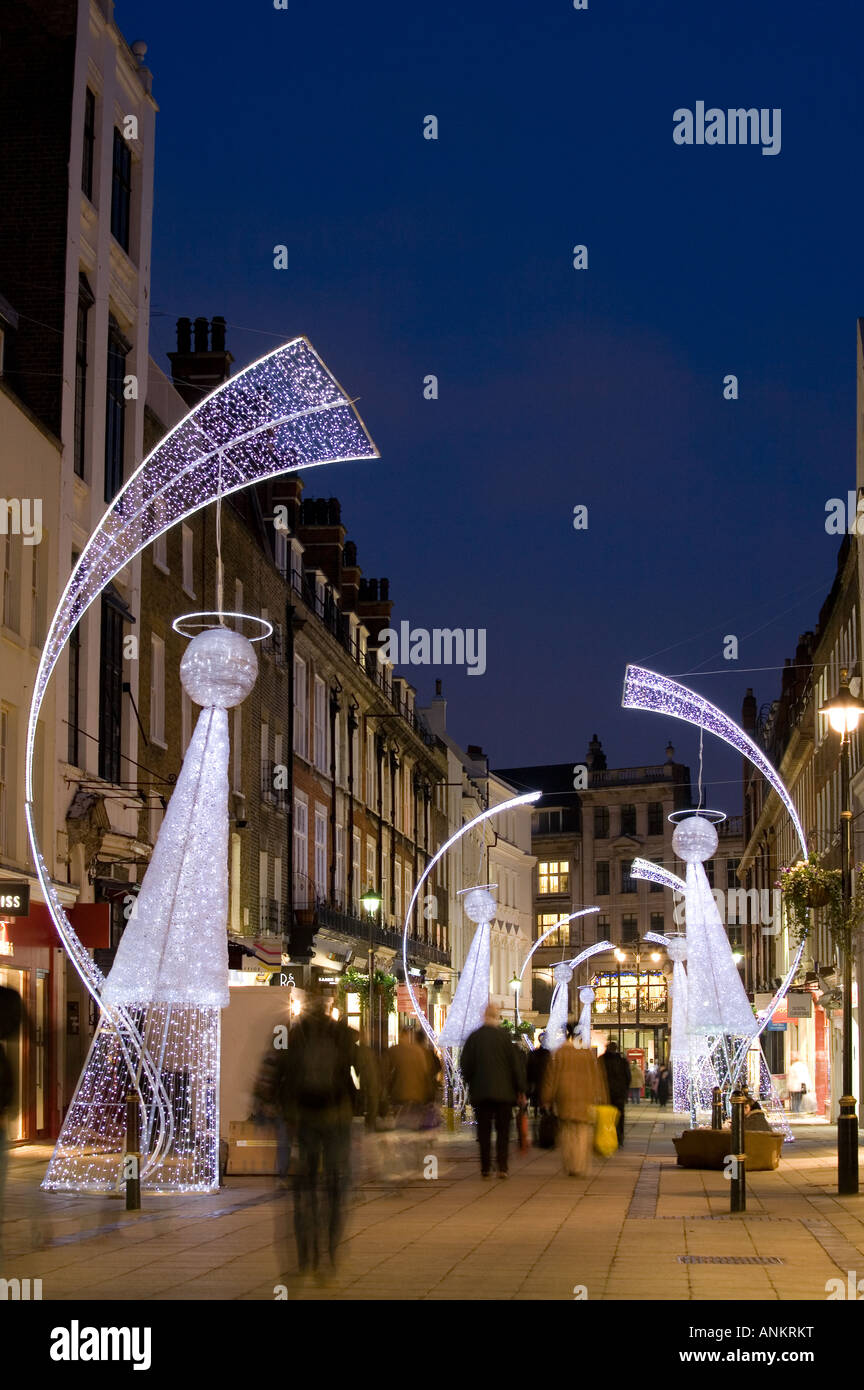 South Molton Street with Christmas decorations in central London, England. Stock Photo