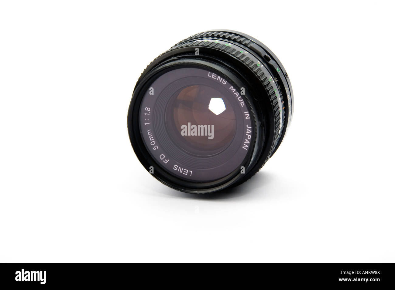 Isolated view of a 50mm camera lens Stock Photo Alamy