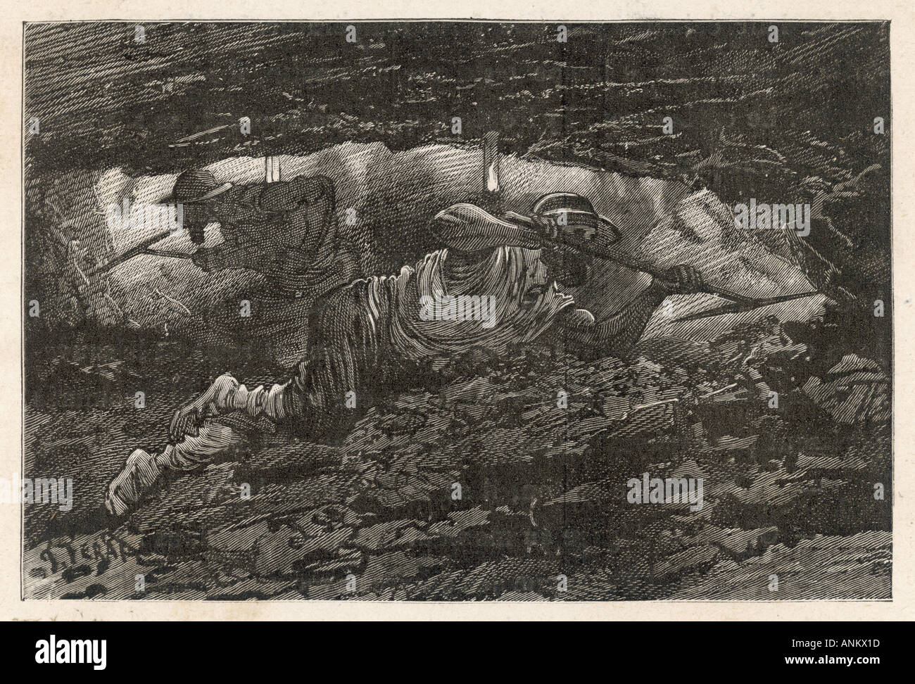 At The Coal Face 1869 Stock Photo