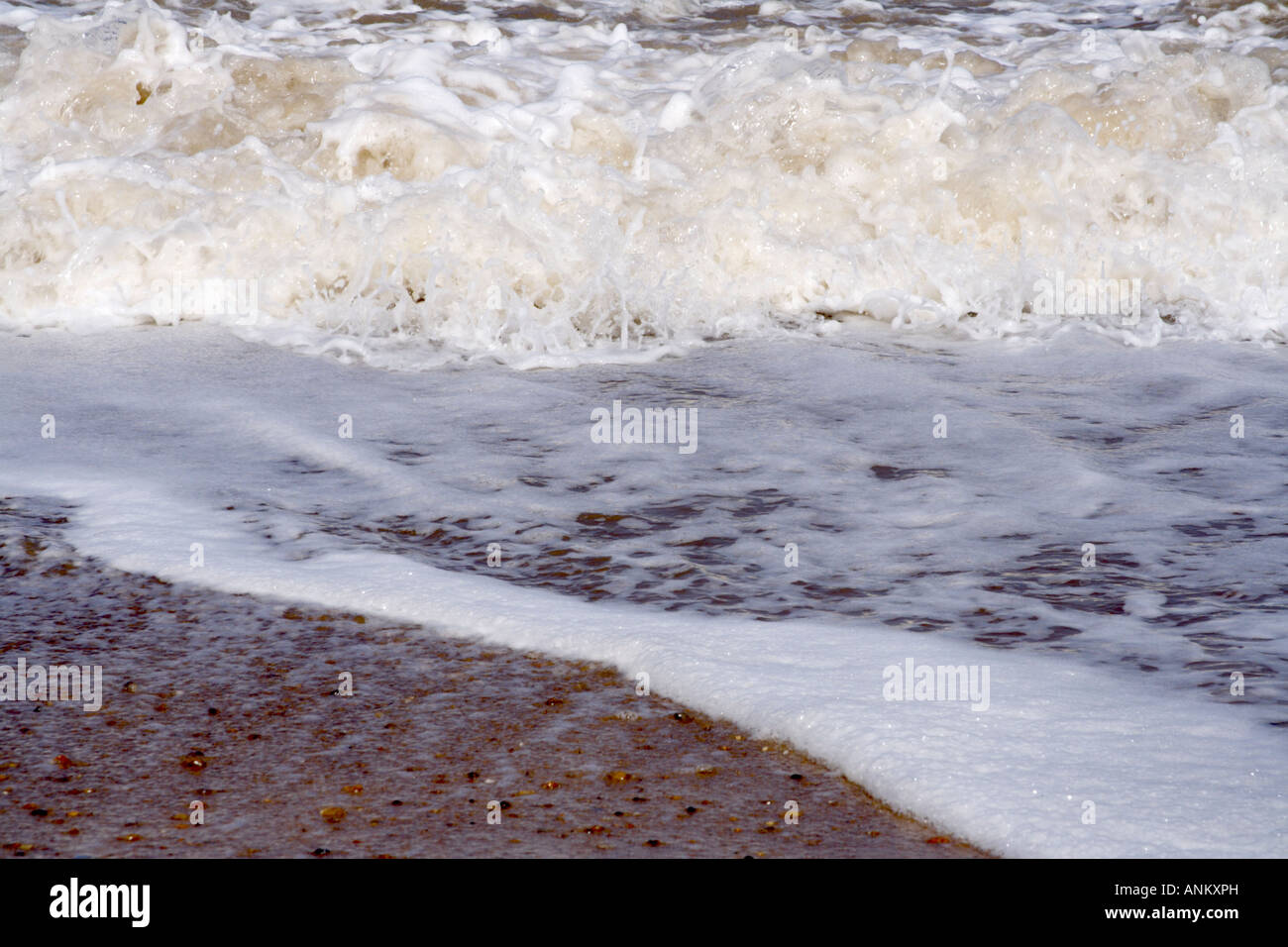 sea foam at shore Stock Photo
