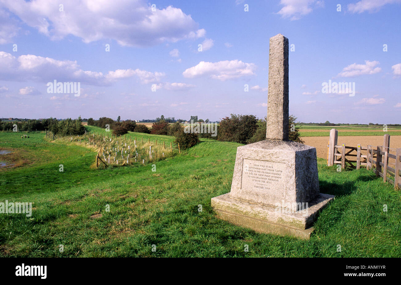 Fishtoft Lincolnshire Pilgrim Fathers Memorial embarkation point 1607 Stock Photo