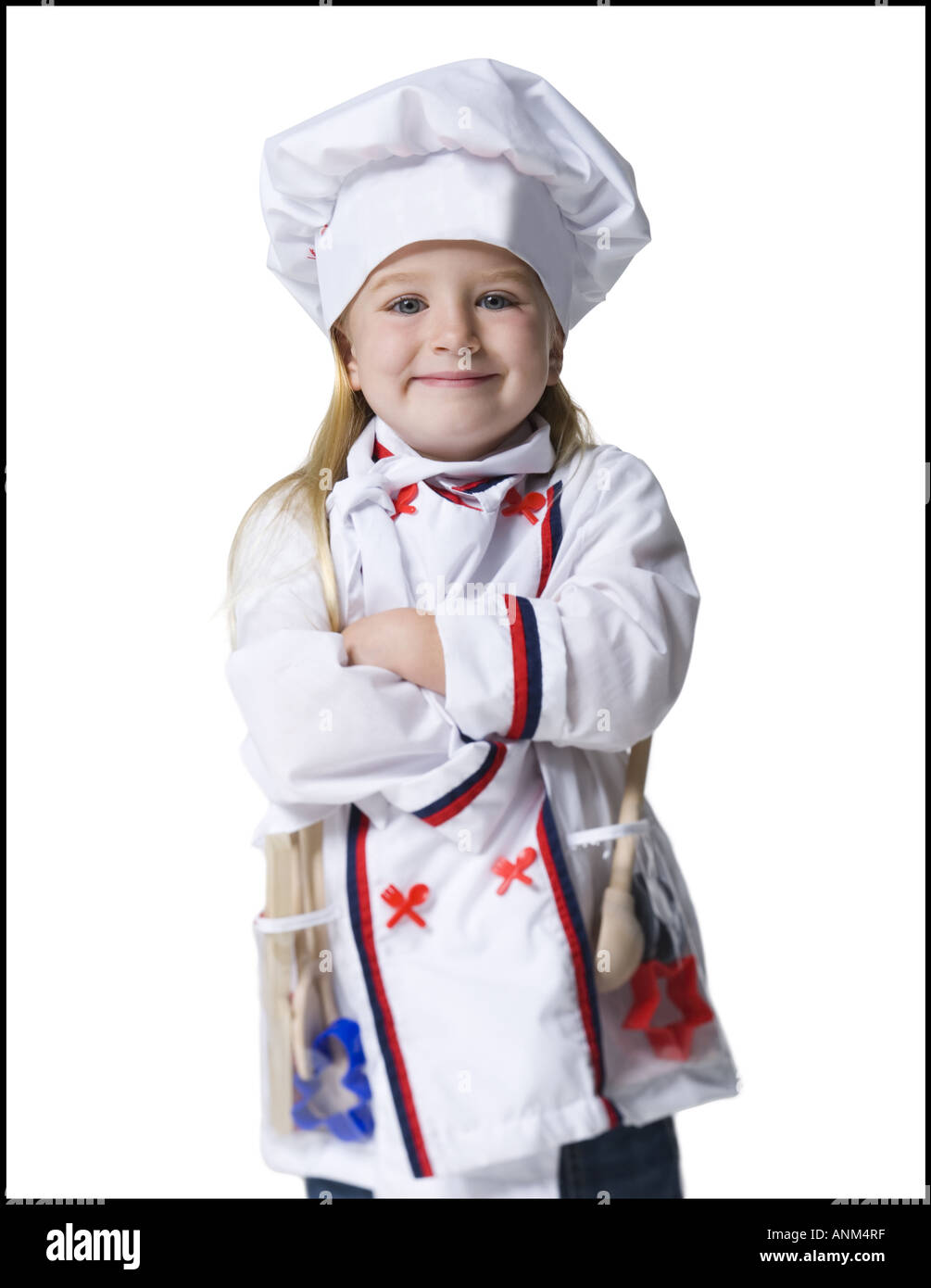 Portrait of a girl dressed as a chef Stock Photo