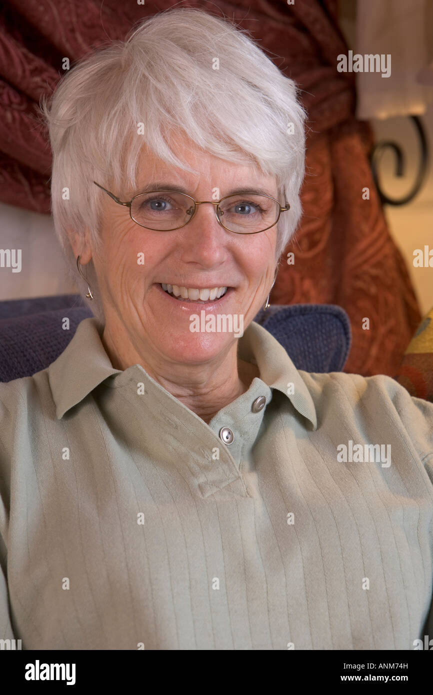 Woman face close up smiling hi-res stock photography and images - Alamy