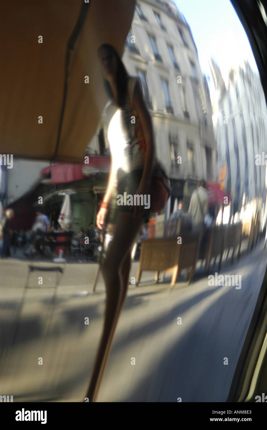 reflection store window windows commerce paris france Stock Photo Alamy