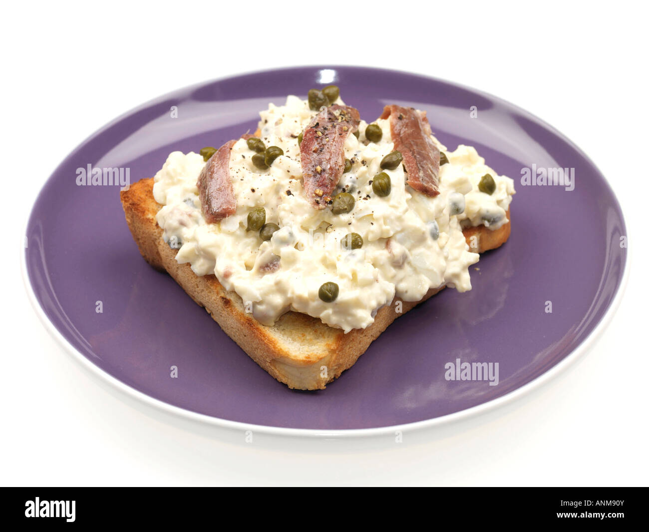 Scrambled Egg with Anchovies Stock Photo Alamy