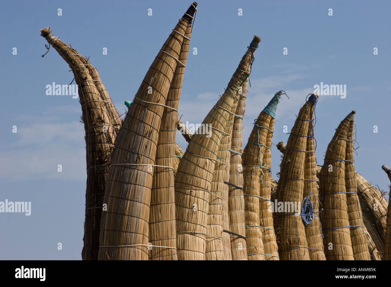 reed fishing boats Pimental Peru Stock Photo - Alamy