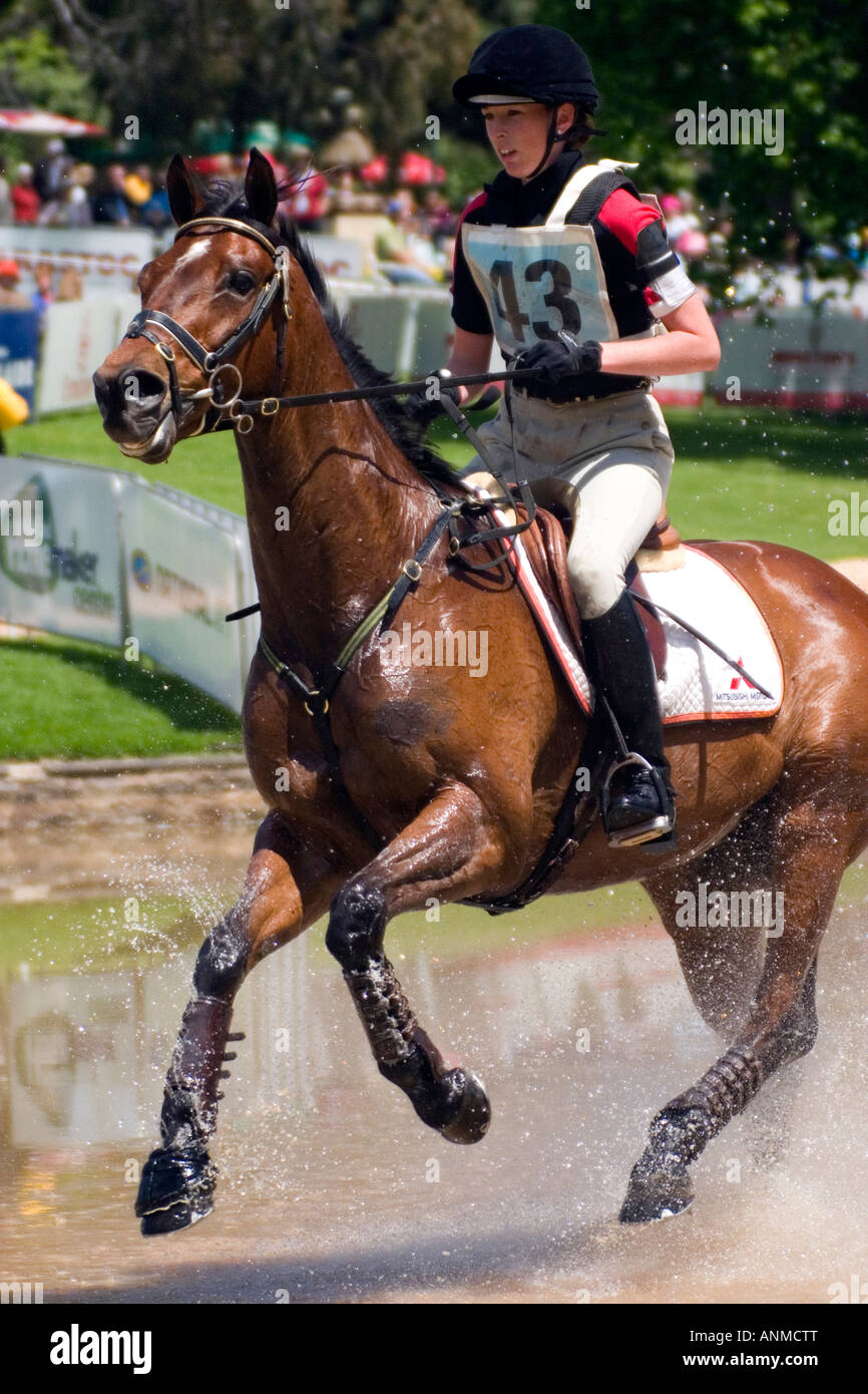 Adelaide International Horse Trials 2005 competitor in water during