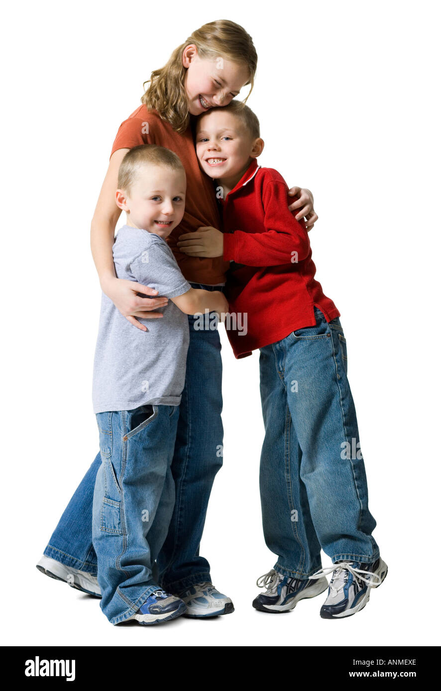 Six siblings side by side Cut Out Stock Images & Pictures - Alamy
