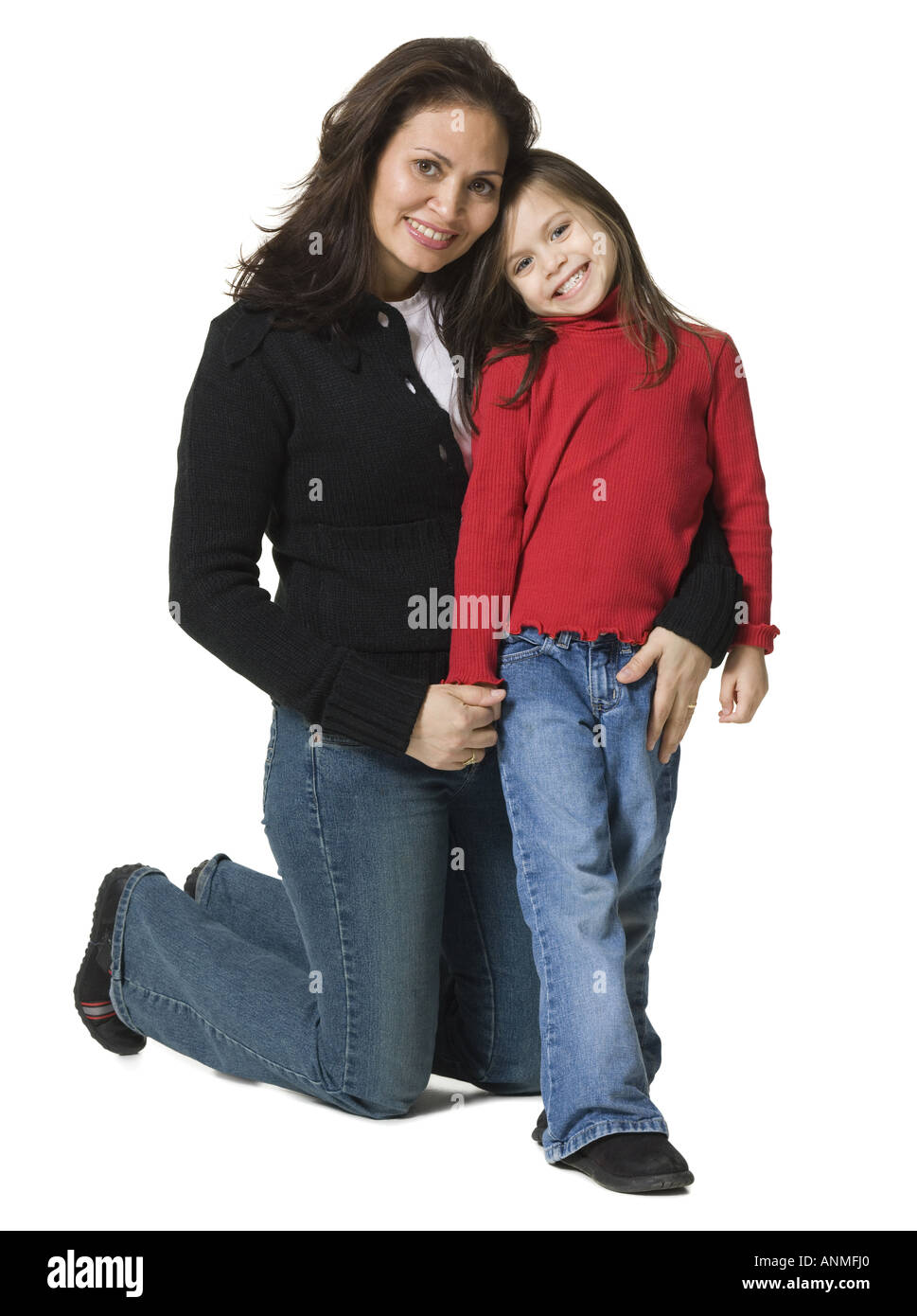 Portrait of a mother hugging her daughter Stock Photo