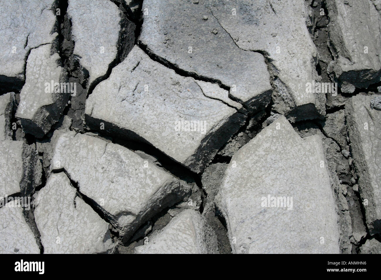 Close up of the parched remains of a mud volcano fenced at Baratang, Andaman, India Stock Photo