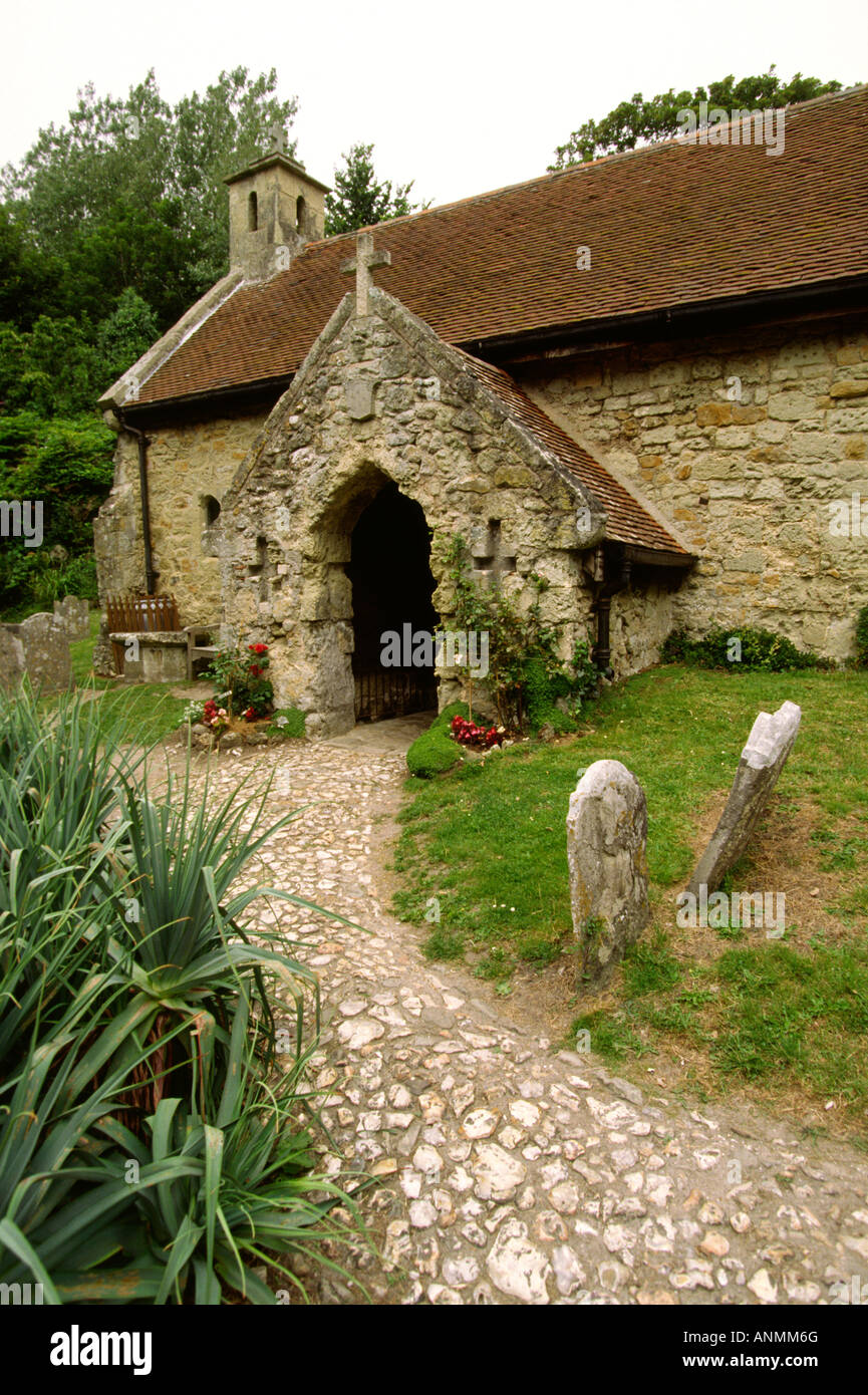 UK Isle of Wight Bonchurch St Boniface's old church Stock Photo Alamy