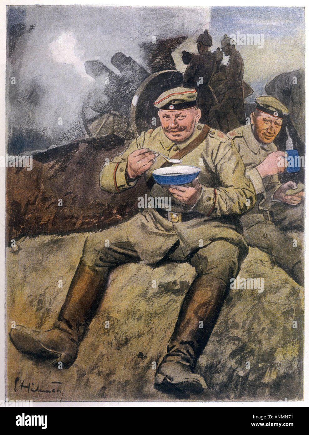 Ww1 1915 Germans Eating Stock Photo - Alamy