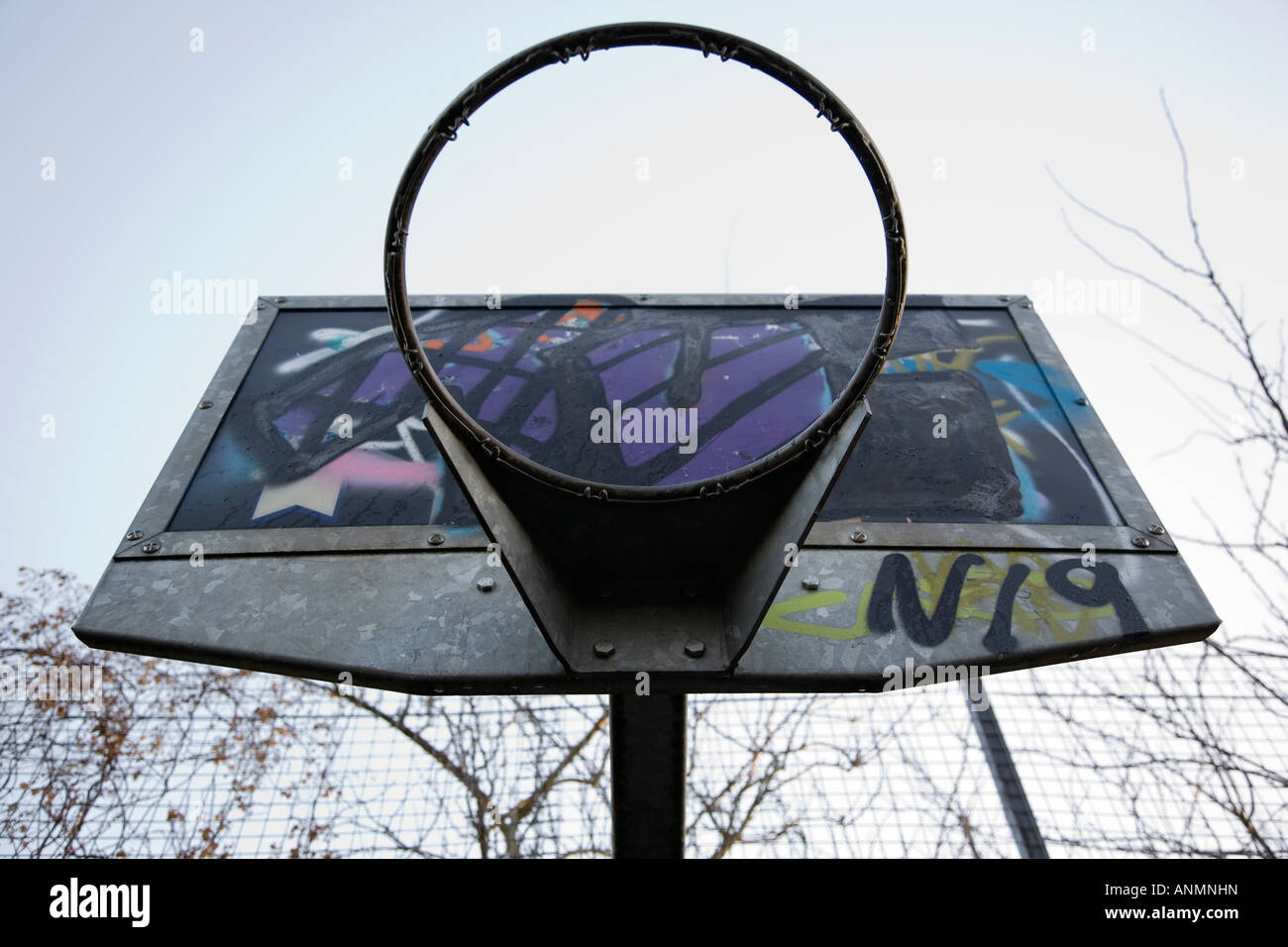 basketball hoop from youth centre in North London Stock Photo