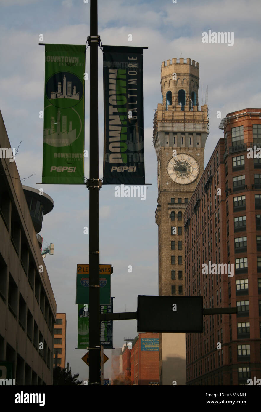 downtown banner Emerson Tower Bromo Seltzer tower Baltimore November