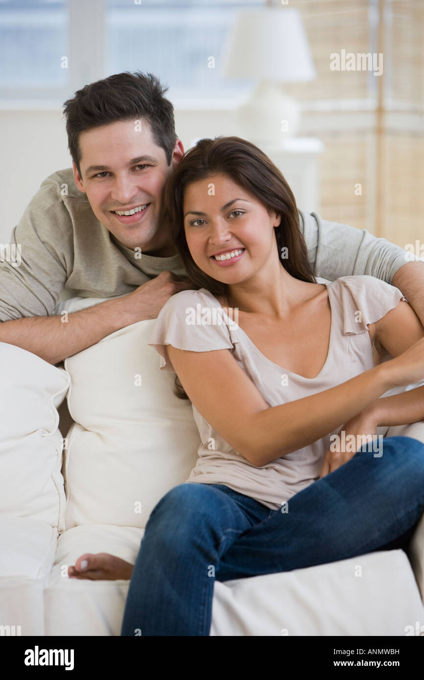 Sitting couple on sofa hi-res stock photography and images - Alamy