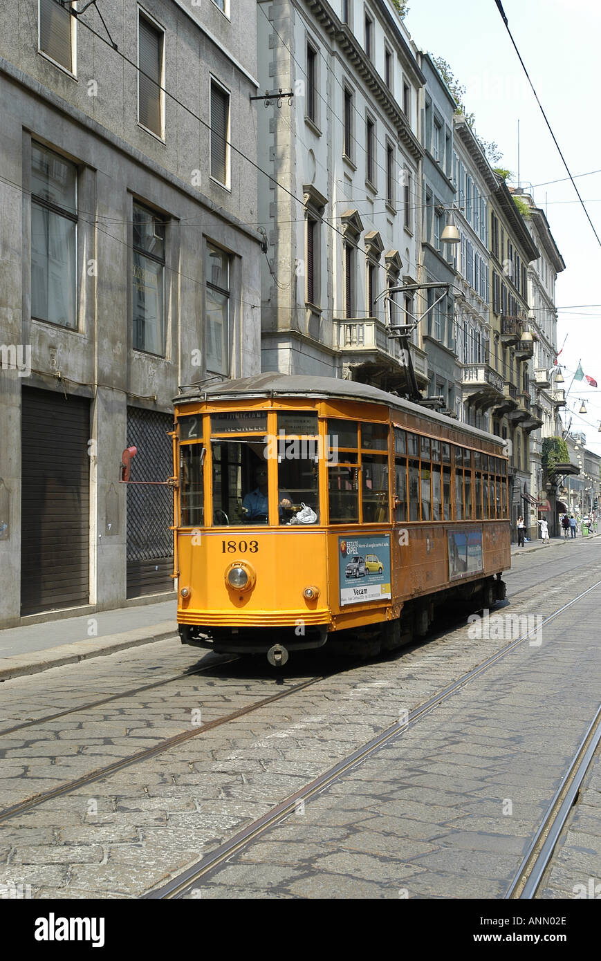 Tram Public transportation Milan Milano Italia Italy Street downtown