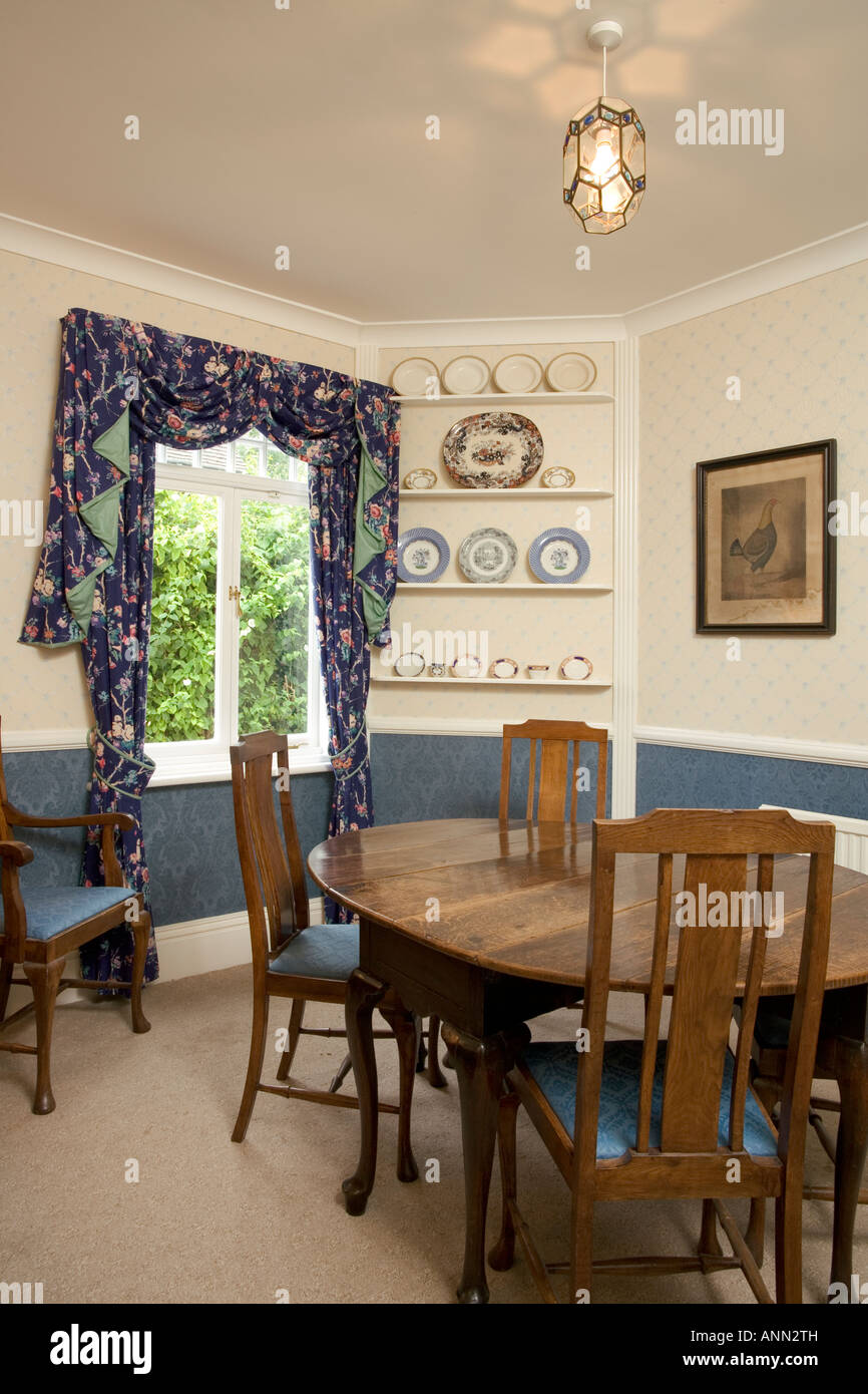 Home interior, traditional style dining room. Stock Photo