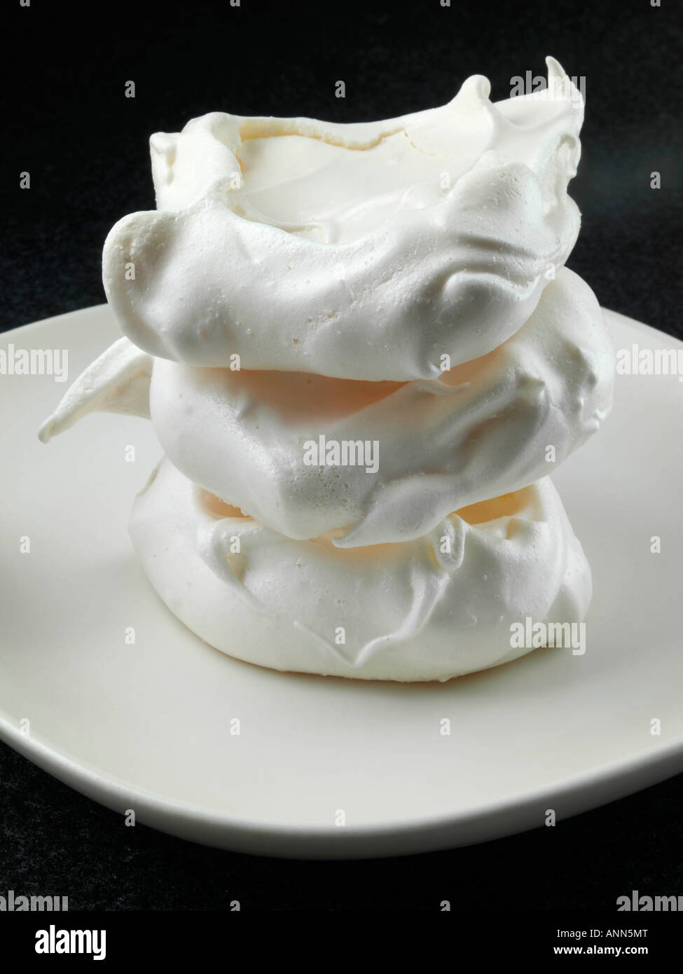 Meringue stack dessert editorial food Stock Photo Alamy