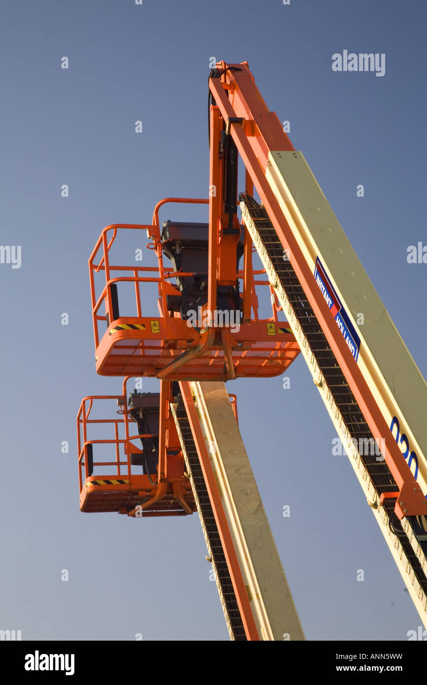 Hydraulic aerial work platforms Stock Photo Alamy