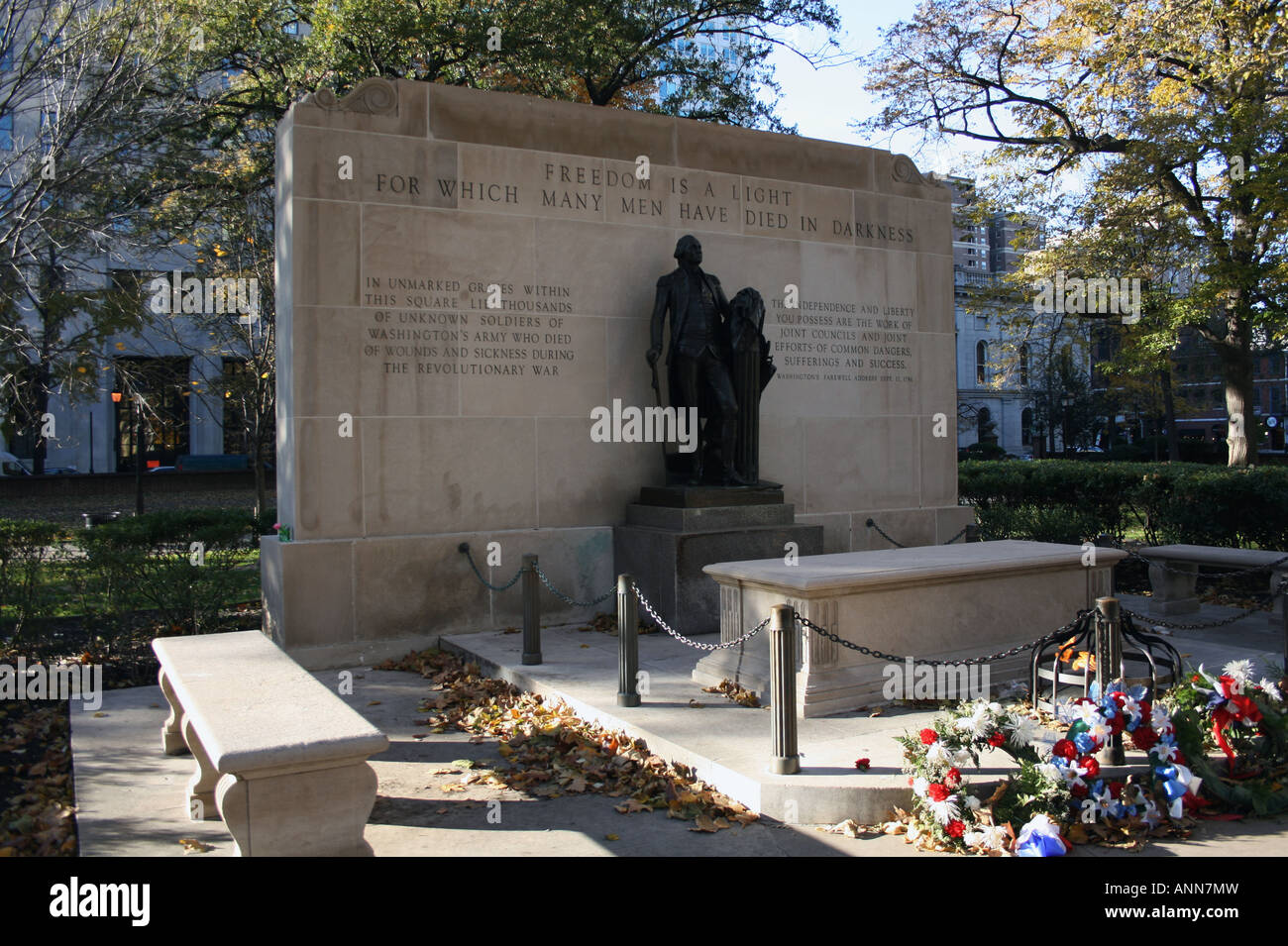 Tomb on the Unknown Soldier Washington Square Philadelphia  November 2007 Stock Photo